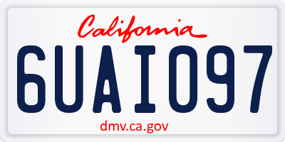 CA license plate 6UAI097
