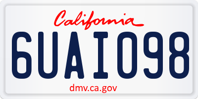 CA license plate 6UAI098
