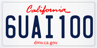 CA license plate 6UAI100
