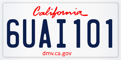 CA license plate 6UAI101