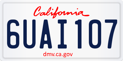 CA license plate 6UAI107