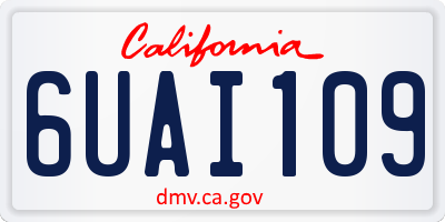 CA license plate 6UAI109