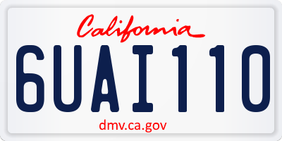 CA license plate 6UAI110