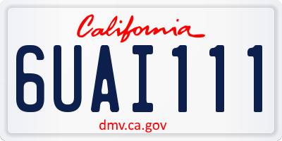 CA license plate 6UAI111