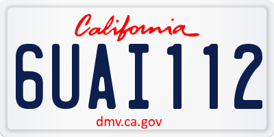 CA license plate 6UAI112