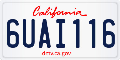 CA license plate 6UAI116