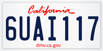 CA license plate 6UAI117