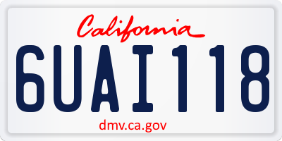 CA license plate 6UAI118