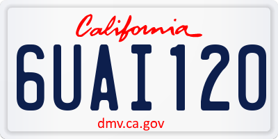 CA license plate 6UAI120