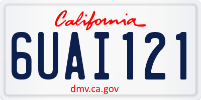 CA license plate 6UAI121