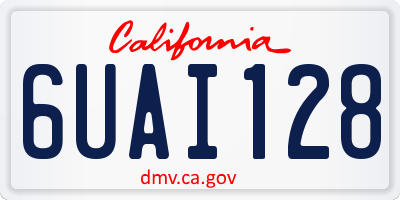 CA license plate 6UAI128