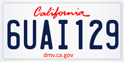 CA license plate 6UAI129