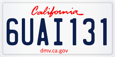 CA license plate 6UAI131
