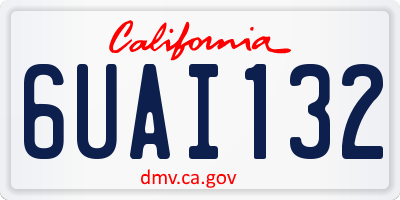 CA license plate 6UAI132