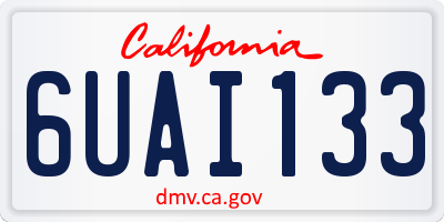 CA license plate 6UAI133