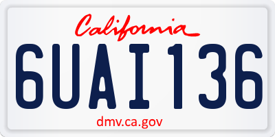 CA license plate 6UAI136