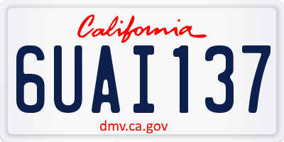 CA license plate 6UAI137