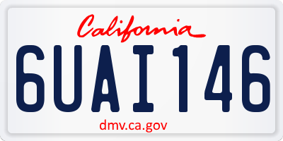 CA license plate 6UAI146