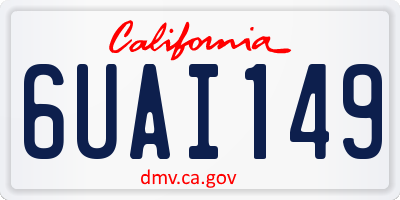 CA license plate 6UAI149