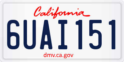 CA license plate 6UAI151