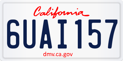 CA license plate 6UAI157
