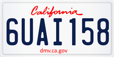 CA license plate 6UAI158