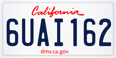 CA license plate 6UAI162