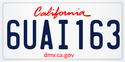 CA license plate 6UAI163