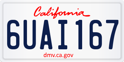 CA license plate 6UAI167