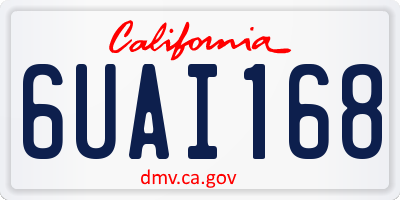 CA license plate 6UAI168