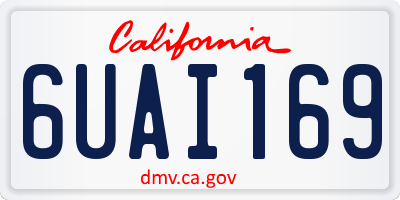 CA license plate 6UAI169