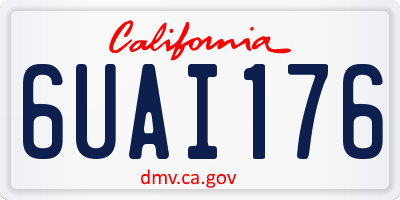 CA license plate 6UAI176