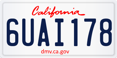 CA license plate 6UAI178