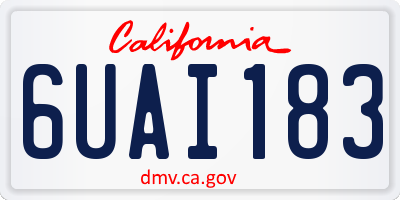 CA license plate 6UAI183