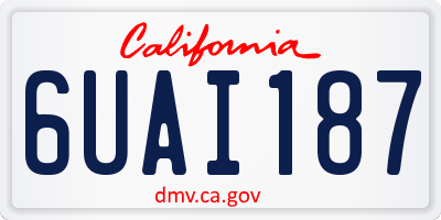 CA license plate 6UAI187