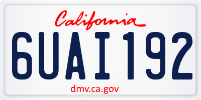 CA license plate 6UAI192