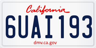 CA license plate 6UAI193