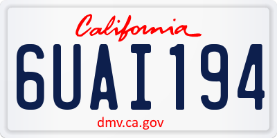 CA license plate 6UAI194