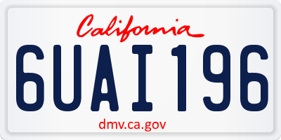 CA license plate 6UAI196