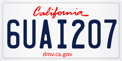 CA license plate 6UAI207