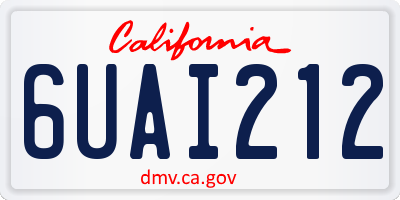 CA license plate 6UAI212