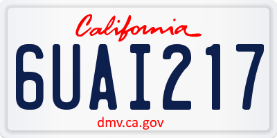 CA license plate 6UAI217