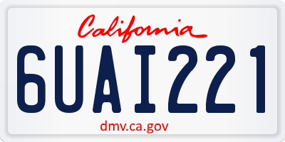 CA license plate 6UAI221