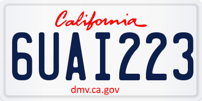 CA license plate 6UAI223