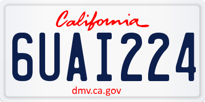 CA license plate 6UAI224