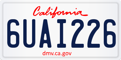 CA license plate 6UAI226