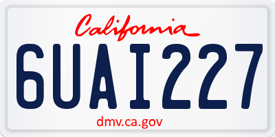 CA license plate 6UAI227