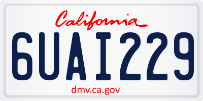 CA license plate 6UAI229