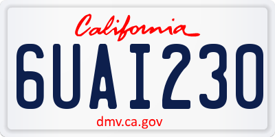 CA license plate 6UAI230