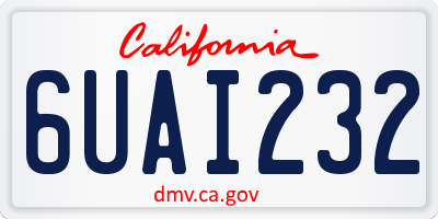 CA license plate 6UAI232